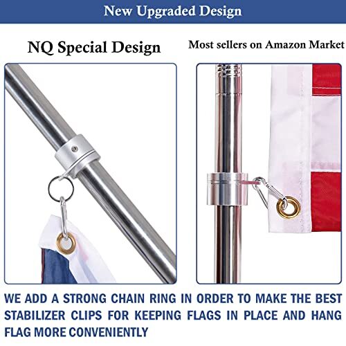 1" Flag Pole Rings 2 Pcs Anti Wrap Flag Pole Clips Swivels 360