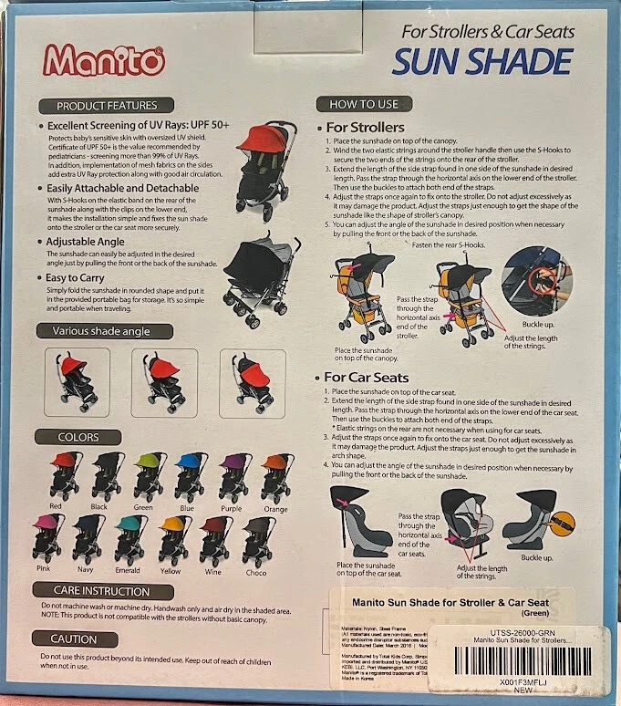 Parasol para cochecitos y sillas de coche manito - Verde Foto 2 de 2