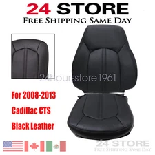 For 2008 2009-2013 Cadillac CTS Front Driver Bottom-Top Leather Seat Cover Black