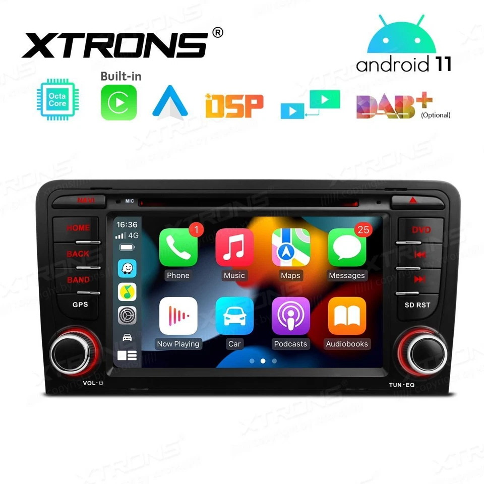 AUTORADIO ANDROID 11 STEREO AUTO 7" AUDI A3 S3 RS3 8P NAVI COMANDI VOLANTE WIFI - Immagine 4 di 4