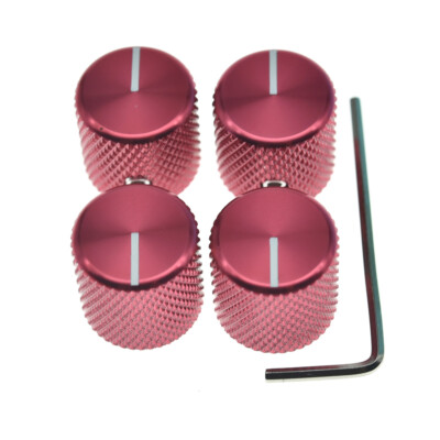 4pcs 18mm Aluminium Guitar Bass Knobs 1/4'' Knobs w/ Indicator for Tele or P Bass