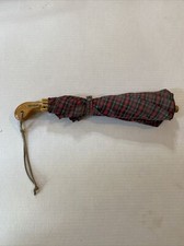 Christian Dior Vintage Red Tartan Plaid "Parapluies" Umbrella 1950  s 