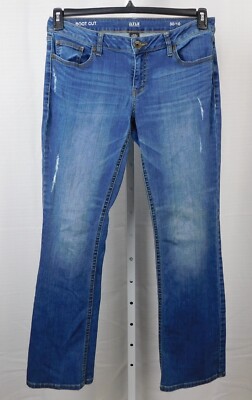 a.n.a. A New Approach Distressed Boot Cut Jeans Size 10 30x32 Medium Wash