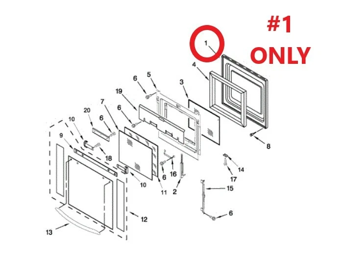 Genuine OEM KitchenAid Oven INNER DOOR LINER Part # WP8303698 