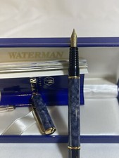 Waterman  Laureat Fountain Pen Marble Blue Fountain Pen Medium Pt In Box *