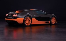 Cars blank and orange bugatti veyron super Desk Mat Stitched
