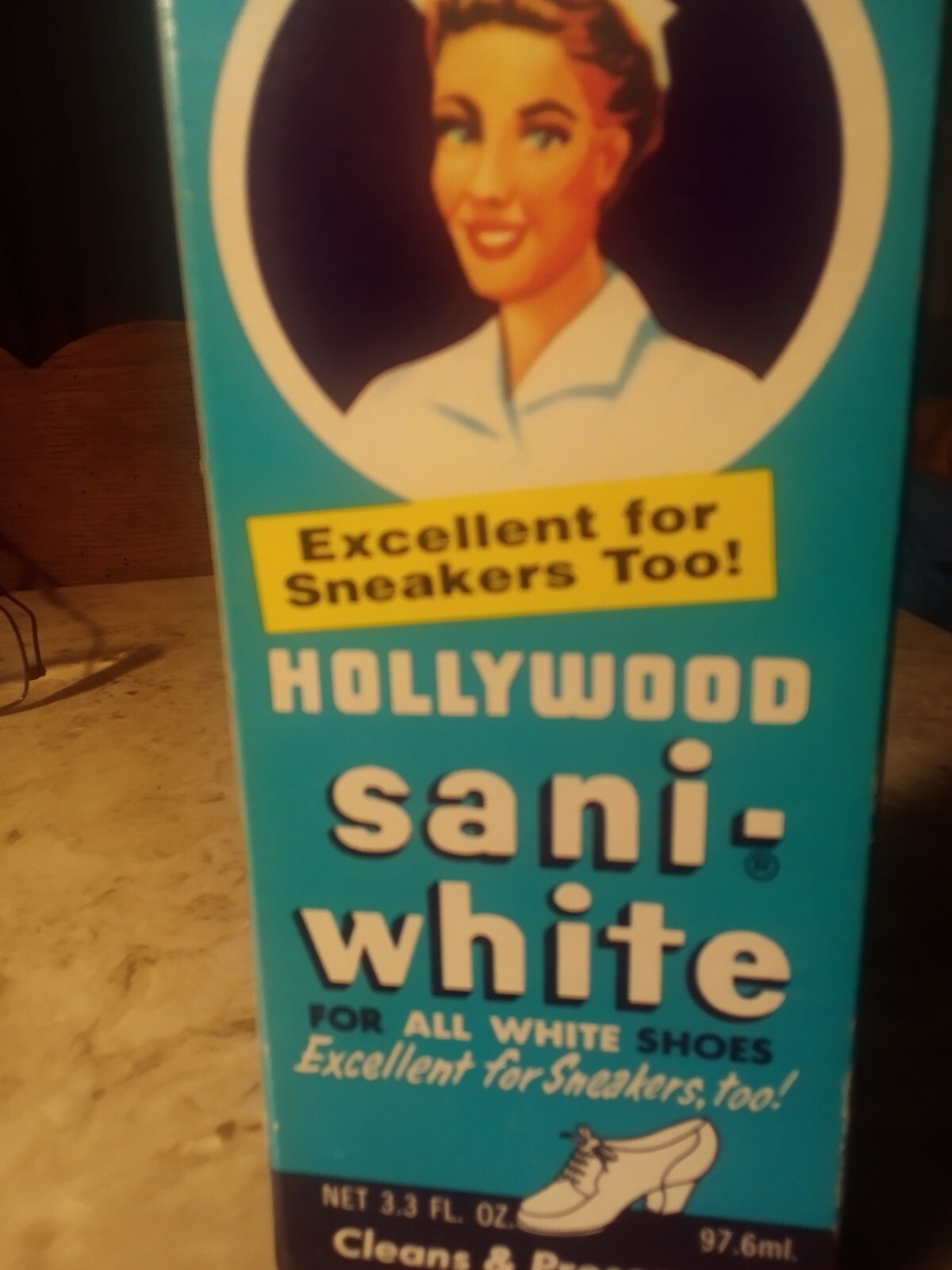 Vintage Hollywood Sani-White for All White Shoes Non Toxic Cleans Preserves Prop