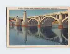Postcard Haverhill-Bradford Bridge Merrimack River Haverhill Massachusetts USA