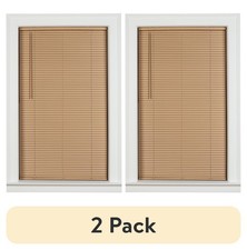 2 pack 1" Cordless Vinyl Room Darkening Mini Blinds Khaki 34"W x 48"L