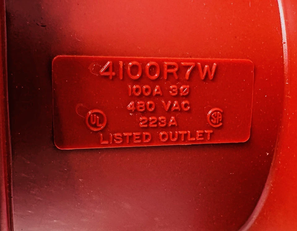 New OEM Hubbell HBL400R7W, 3 Phase, 100-Amp Receptacle 480V 100A, Watertight - Image 3 of 4