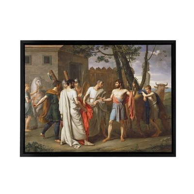 De Ribera Cincinnatus Abandons The Plough Framed Canvas Wall Art Print