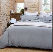 Christy Brushed Cotton Single Duvet Set | Warm Breathable Single, Silver