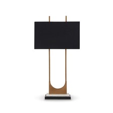 Signature Design by Ashley Malana 33"Contemporary Metal Table Lamp,Black  Brass