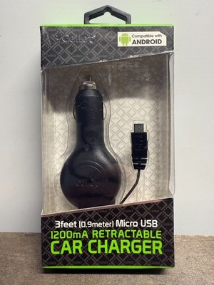 Cellet Retractable 1200mA Micro USB Car Charger-Fast Ship