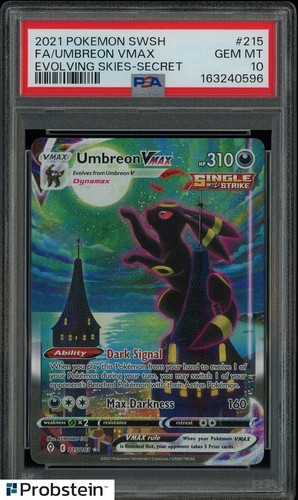 2021 Pokemon SWSH Evolving Skies Secret #215 FA Umbreon VMAX PSA 10 GEM MINT