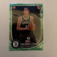 2025-26 Egor Demin Bowman Chrome U 1st RC #8 Green Refractor /99 SSP!