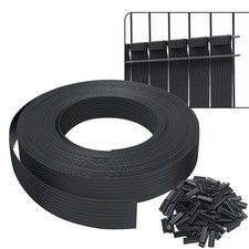 VOUNOT PVC Privacy Strips Garden Privacy Fence Screen 75mx4.7cm 150 Clips Black