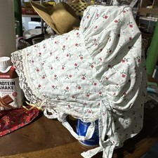 Girl's Small Floral Prairie Sun Bonnet Amish Reenactment Civil War Colonia