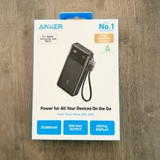 ANKER Portable Power Bank USB-C Battery Charger 4x + Phone Charges, 3 Ports- NEW