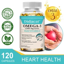 OMEGA-3 capsules1000mg-beneficial for heart,eye and brain health, immune support