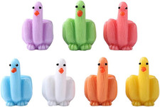 7Pcs Middle Finger Duck Funny Mini Ducks Tiny Ducks to Hide Prank, Colorful Mini