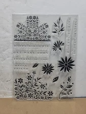 Flowing Florals Clear stamp set by Gina K Designs Birthday Get Well Soon +++