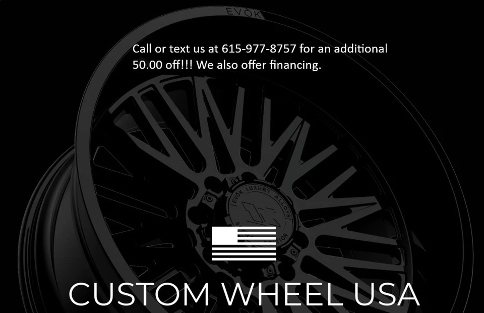 4x 24X12 Evok EV505 Wheels  & Tires  Gloss Black 6x5.5 Chevy GMC 6x135 F150 - Image 2 of 4
