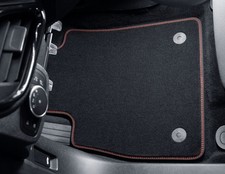 Original Ford Velours-Teppichfußmatten vorne, schwarz mit roten Nähten 2386438