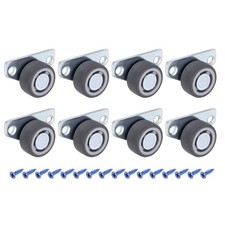 8Pcs Low Profile Caster, 1" Small Caster Wheels for DIY Drawer Furniture(Gray)