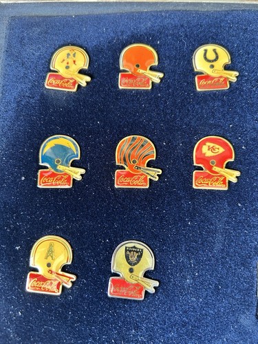 Gerahmt 1985 Super Bowl XIX Vintage Coca Cola 28 Team NFL Helm Pin Sammeln Set - Bild 8 von 11