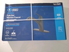 Project Source EVERFIELD Matte Black Single Handle Pull-out Kitchen Faucet