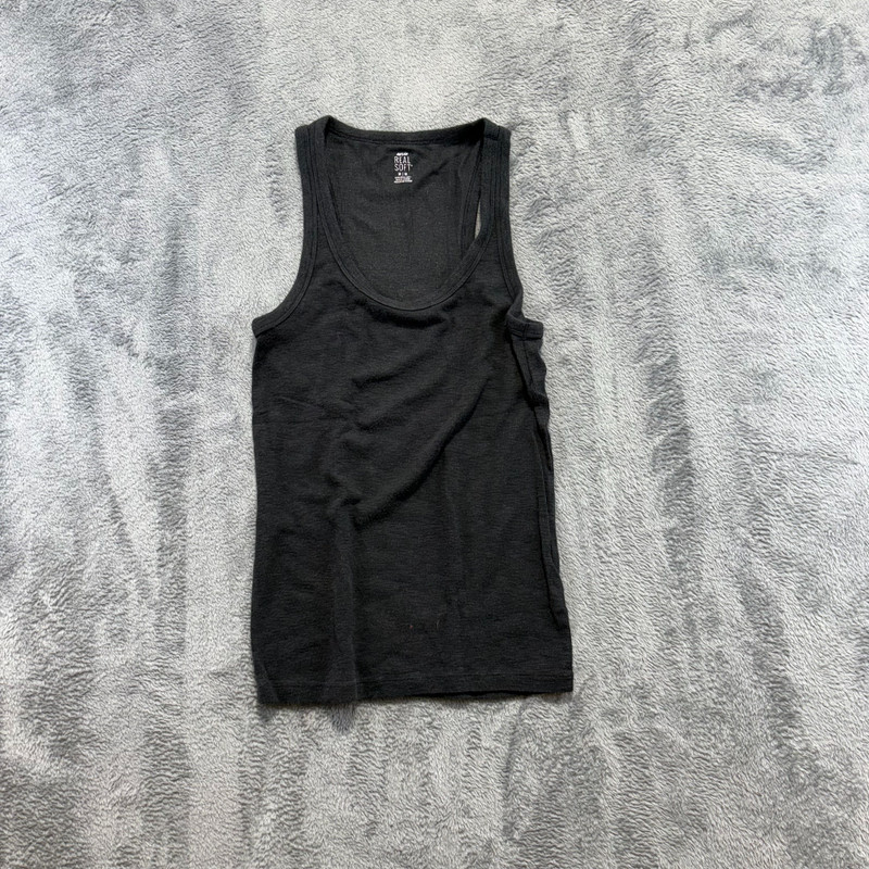 Aerie Tank Top Women's Size Medium Black Scoop Neck Knit Sleeveless Pullover