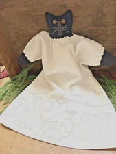 Primitive Black Kitty Cat Doll  Anna Jane The Very Special Christmas