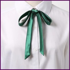 Thin Satin Bow Tie Solid Color Fancy Ribbon Necktie Vintage Elegant Bow Tie