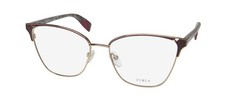 NEW FURLA VFU360 EYEGLASSES 08M6 54-16-140 METAL PLASTIC FULL-RIM WOMENS GOLD