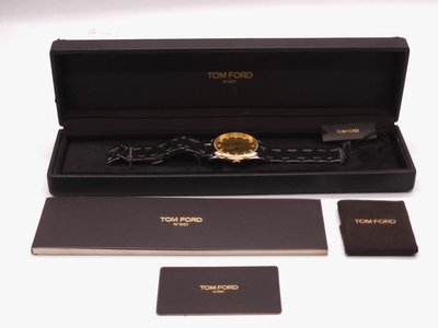 Tom Ford 002 TF0120197081 STE Gold Tone Dial Quartz Watch
