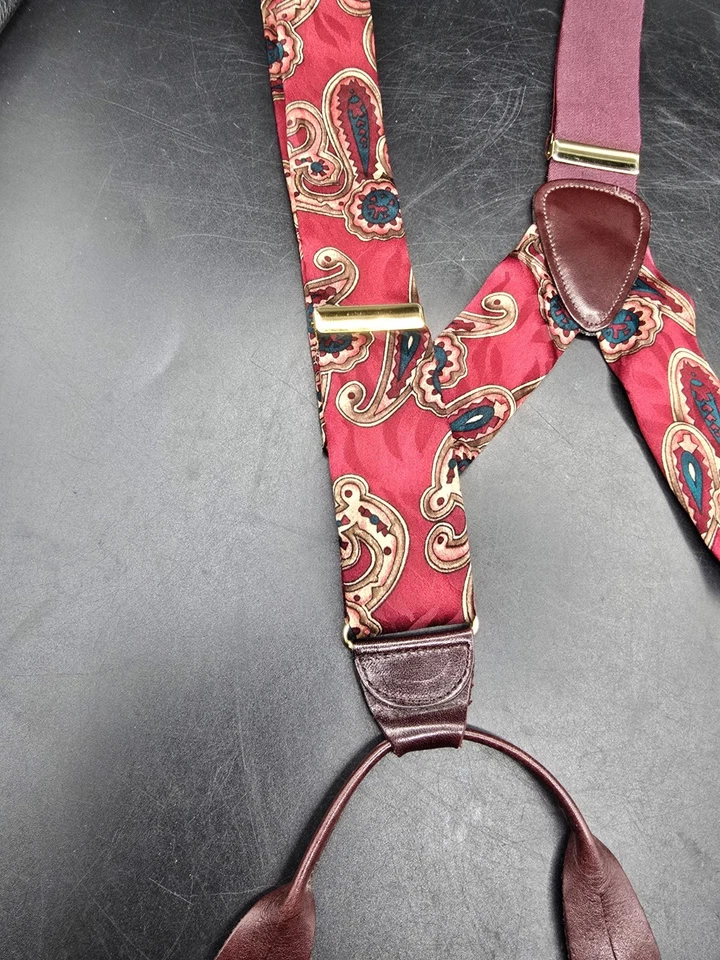 "De colección CAS Alemania Espalda en Y Abotonada Toda Seda Paisley Tirantes Braces 1.5"" Ancho" Foto 3 de 4