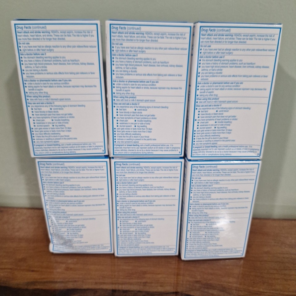 6x Aleve Back & Muscle Pain Reliever 90ct (540 Total) Naproxen 220mg ...