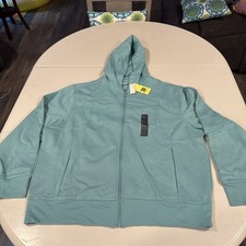 NEW All In Motion Womens XL Green Full Zip Up Fleece Hoodie Sweatshirt SOFT