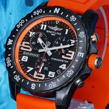 Breitling Endurance Pro 44mm Black Dial, New Orange Strap, Full Set 2022 6