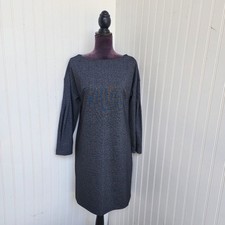 Banana Republic Dress Women's Long Sleeve Knee Length Bodycon Ruched Gray Boho S