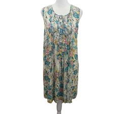 DR2 Multicolor Floral Midi Sleeveless Lined Dress. Size M. Button down.