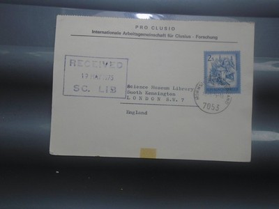 1975 PRO CLUSIO BOTANY RESEARCH LETTER SCIENCE MUSEUM LIBRARY LONDON AUSTRIA