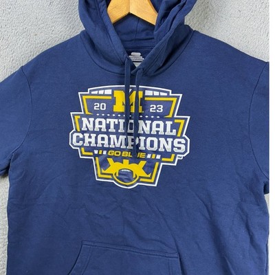 Michigan Wolverines Sweatshirt Hoodie Adult Mens XL Blue 2023 Champions Fanatics