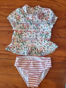 Janie and Jack Floral 2 Piece Swimsuit Size 5