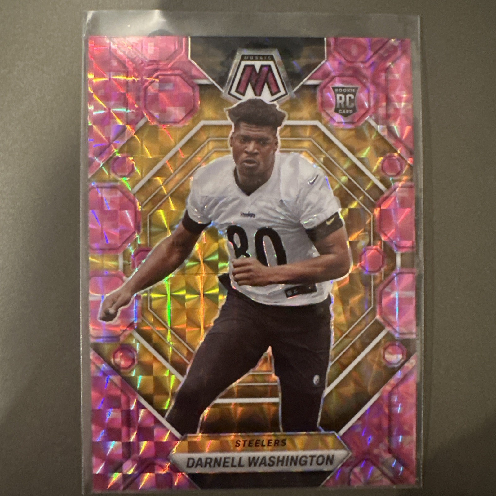 Darnell Washington 2023 Mosaic Camo Pink Prizm #306 Pittsburgh Steelers RC SP
