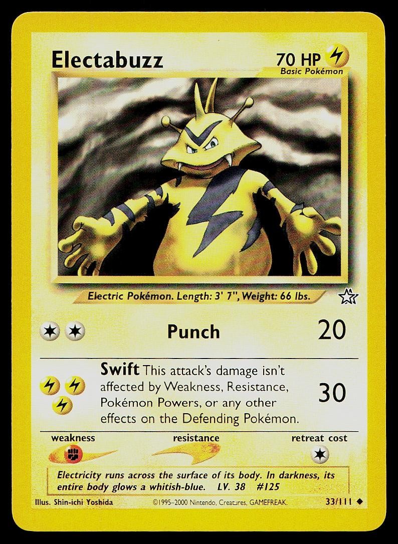 Pokemon Card Neo Genesis Electabuzz 33/111 Uncommon