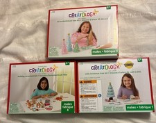 3 Christmas Kid craft kits embellished tree, LED tree  Holiday ornaments