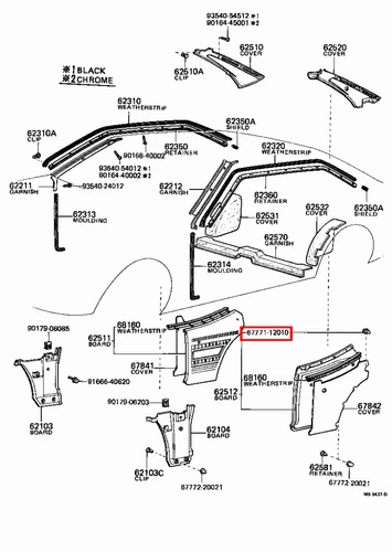 Genuine Corolla EE80 CE80 CE71 CE70 AE82 AE71 Quarter Inside Trim Board Clip x5 - Picture 8 of 20