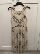 Gorgeous Ethereal Ivory Sequin & Beaded Detailing Dress Miss Selfridge Size 8